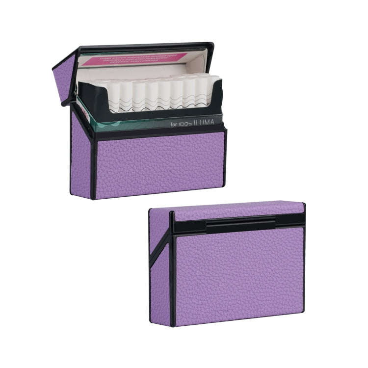 For IQOS Series Electronic Cigarette Grooved Leather PC Storage Box(Purple)