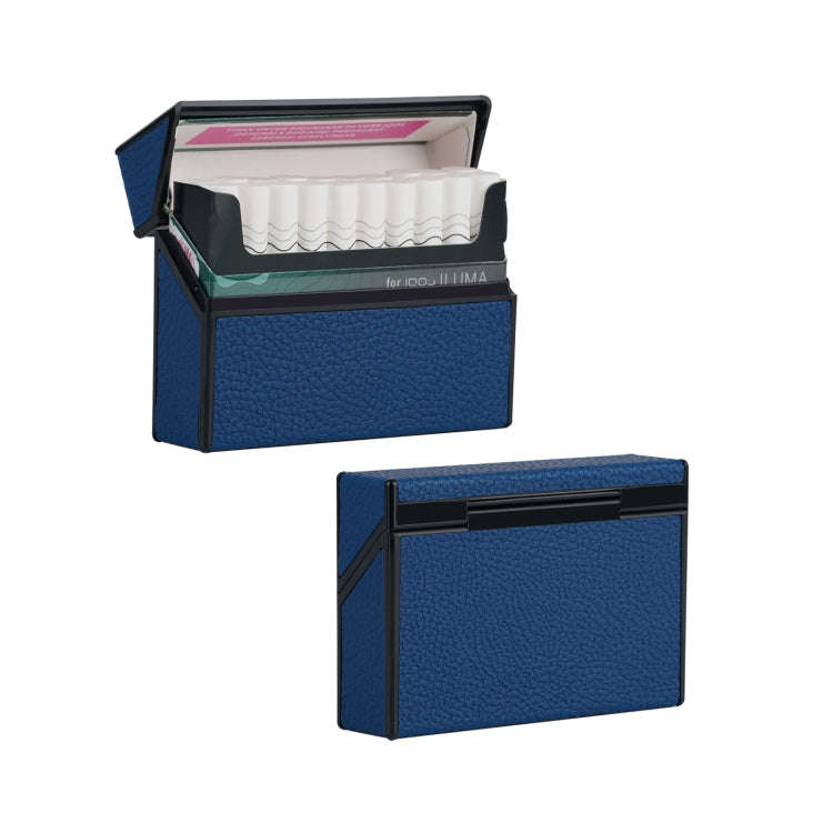 For IQOS Series Electronic Cigarette Grooved Leather PC Storage Box(Blue)