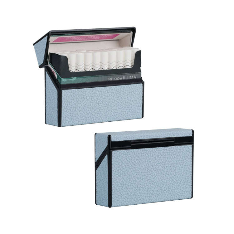For IQOS Series Electronic Cigarette Grooved Leather PC Storage Box(Far Peak Blue)