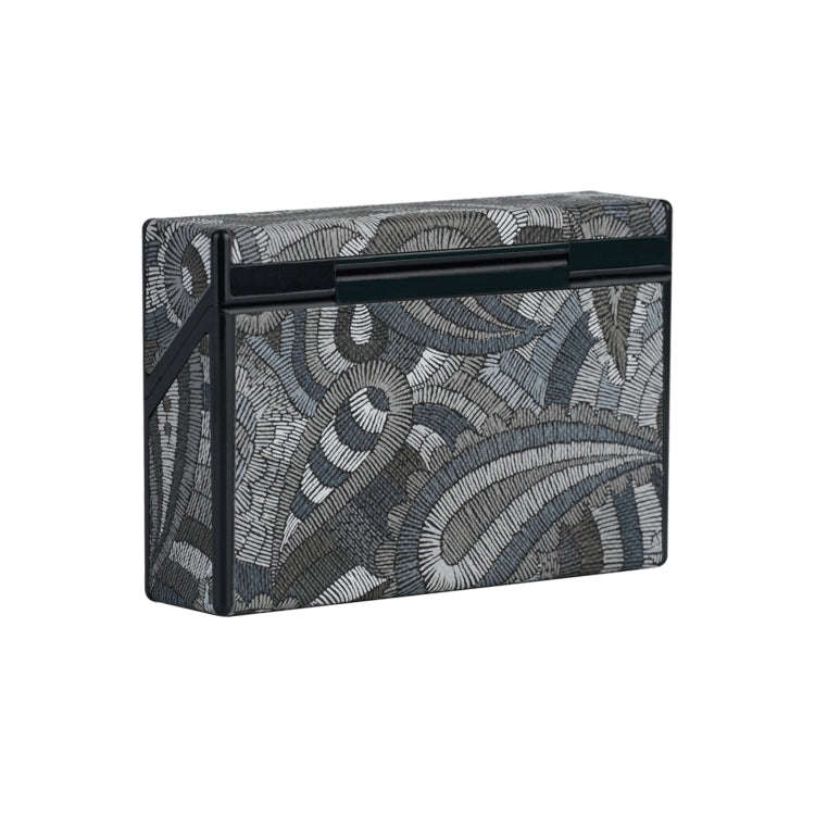 For IQOS Series Electronic Cigarette Grooved Leather PC Storage Box(Cashew Flower Black)