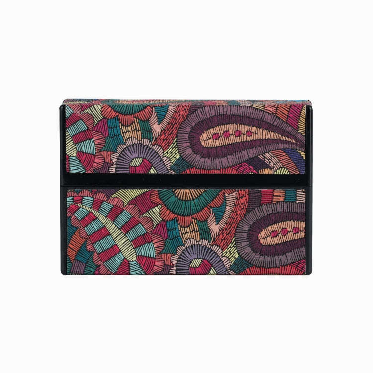 For IQOS Series Electronic Cigarette Grooved Leather PC Storage Box(Cashew Flower Red)