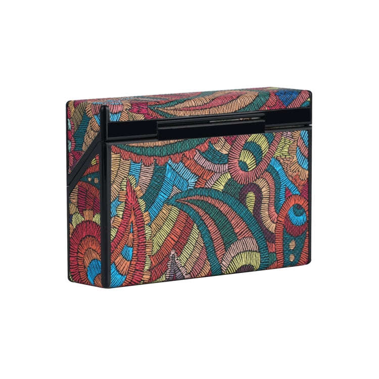 For IQOS Series Electronic Cigarette Grooved Leather PC Storage Box(Cashew Flower Red)