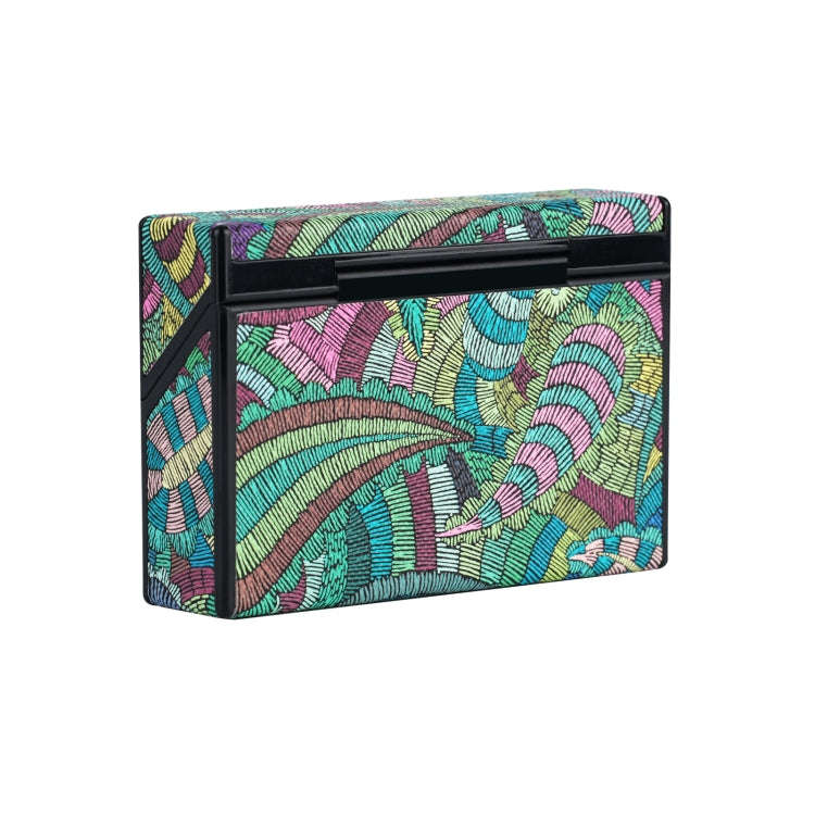 For IQOS Series Electronic Cigarette Grooved Leather PC Storage Box(Cashew Flower Green)