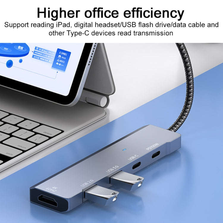 ADS-336 5 in 1 4K 60Hz HDMI, 2 x USB-C / Type-C, 2 x USB Multi-function HUB Expander(Dark Grey)
