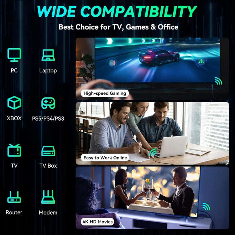 1m Gigabit Network Cat 8 Dual-shielded Cable