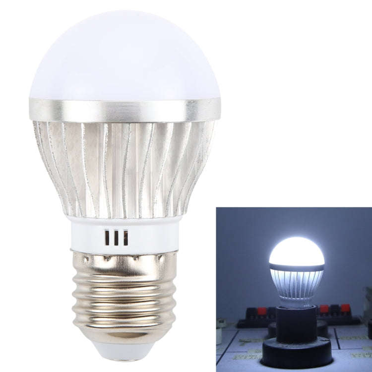 E27 3W 300 Lumens LED Ball Steep Light Bulb, Voltage:AC85-265V(Cold White Light)