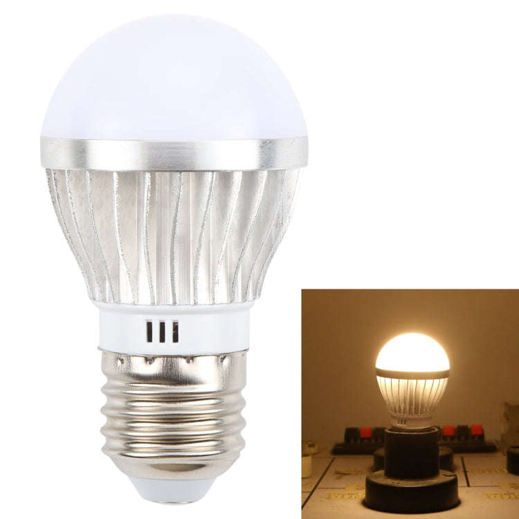 E27 3W 300 Lumens LED Ball Steep Light Bulb, Voltage:DC 5V(Warm White Light)