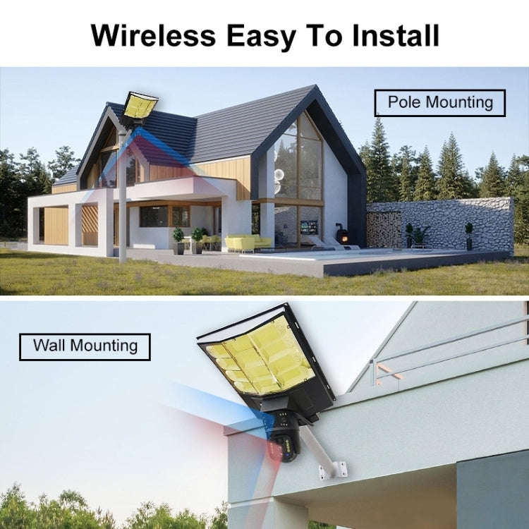 Solar Street Light with V380 4G WiFi 10X Dual-lens Monitoring HD Camera, Memory:No SD Card
