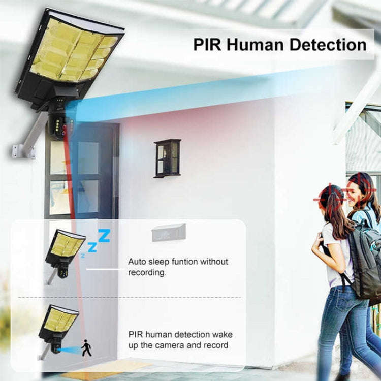 Solar Street Light with V380 4G WiFi 10X Dual-lens Monitoring HD Camera, Memory:64GB SD Card