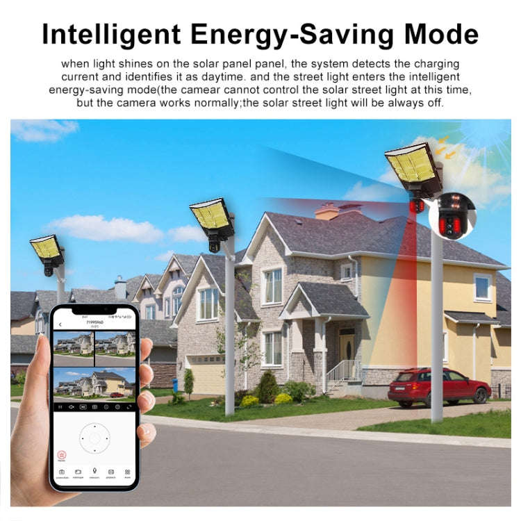 Solar Street Light with V380 4G WiFi 10X Dual-lens Monitoring HD Camera, Memory:64GB SD Card