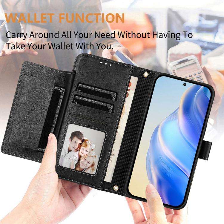 For Motorola Edge 60 Fusion / Edge 5G 2025 Multi-Card Slots Zipper Wallet Leather Phone Case(Black)