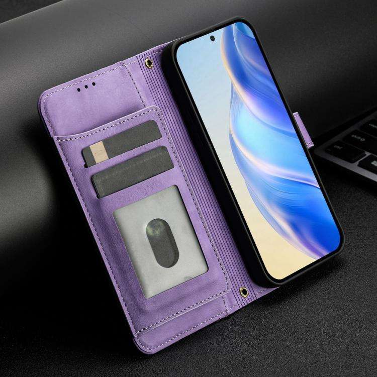 For Motorola Edge 60 Fusion / Edge 5G 2025 Multi-Card Slots Zipper Wallet Leather Phone Case(Purple)