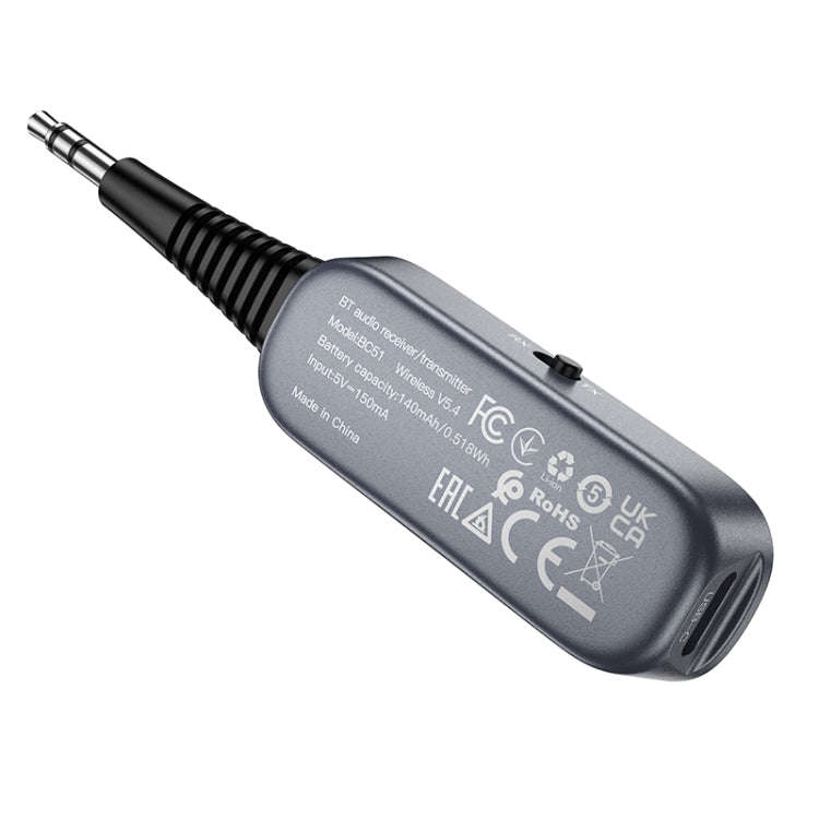 Borofone BC51 Clear Way AUX Bluetooth Audio Receiver & Transmitter(Tarnish)