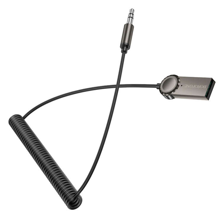Borofone BC56 Peaceful Car AUX Spring Cable Bluetooth Audio Receiver(Tarnish)