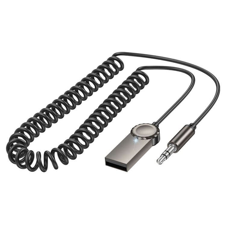 Borofone BC56 Peaceful Car AUX Spring Cable Bluetooth Audio Receiver(Tarnish)