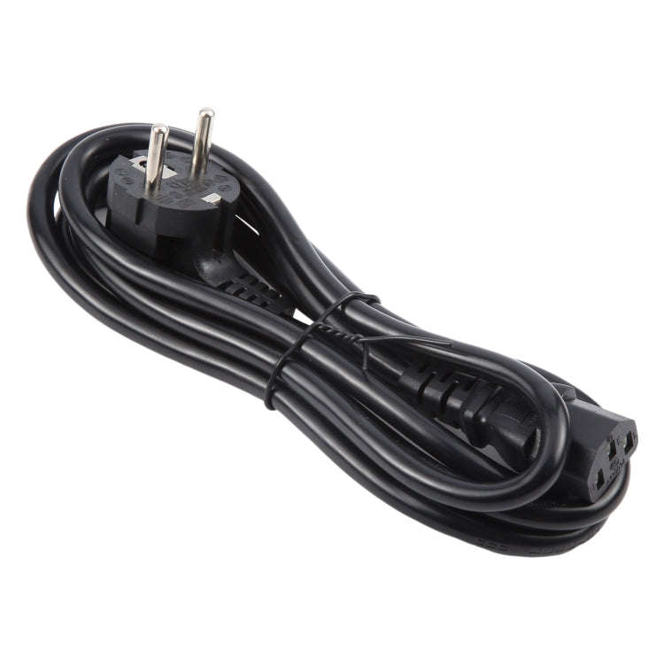 EU Plug Computer PC Power Cord 3 Pin Cable, Length:5m(Black)