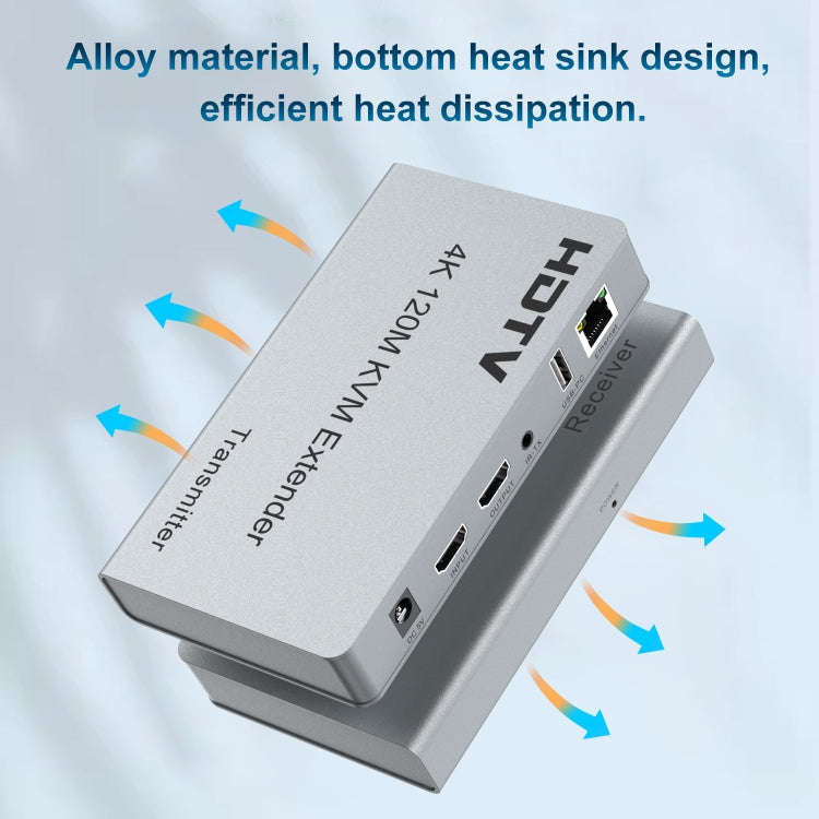 120m HDMI USB KVM 4K Network Extender, Plug:US Plug