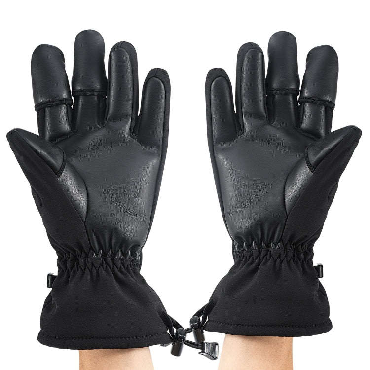 STARTRC Universal Drone Remote Control Photography Gloves Winter Warm Gloves, Size:L(Black)