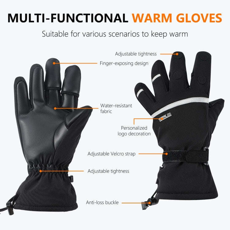 STARTRC Universal Drone Remote Control Photography Gloves Winter Warm Gloves, Size:L(Black)