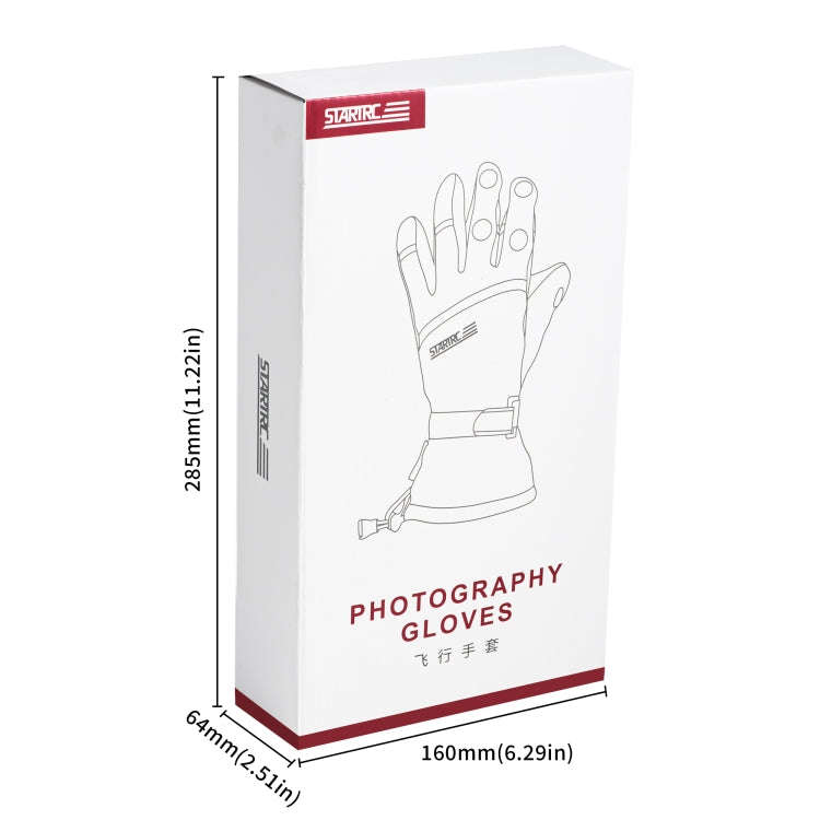 STARTRC Universal Drone Remote Control Photography Gloves Winter Warm Gloves, Size:L(Black)