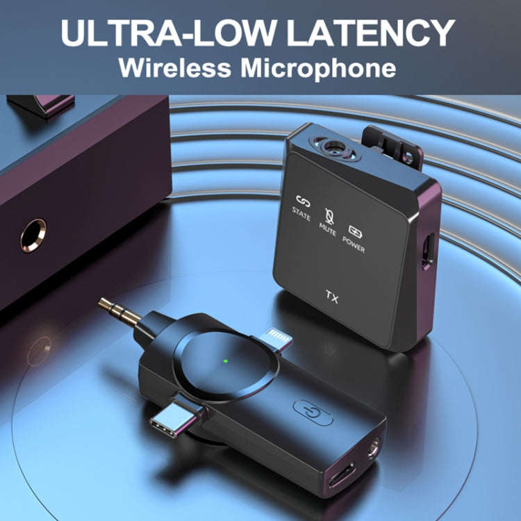 AP009 Wireless Lavalier Microphone with 3 in 1 Receiver(Black)
