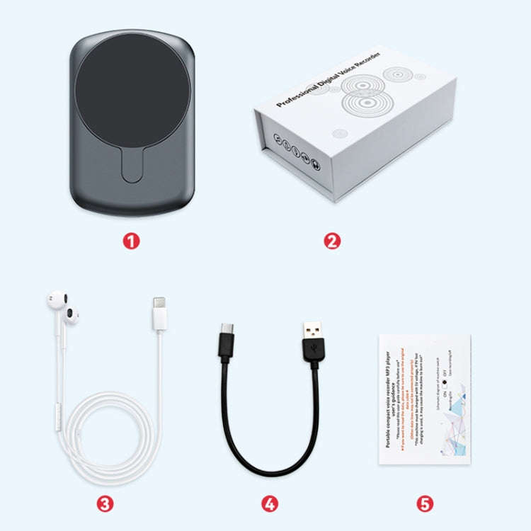 A1A Strong Magnetic Mobile Call Voice Recorder APP Recording Version, Memory:16GB(Black)