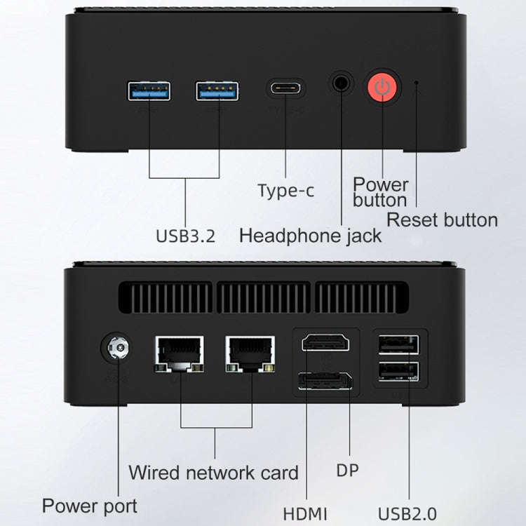 Jumper N100 Pro II Mini PC, Intel 12th Generation Alder Lake-N N100 Quad-core Dual RJ45, RAM: 8GB...