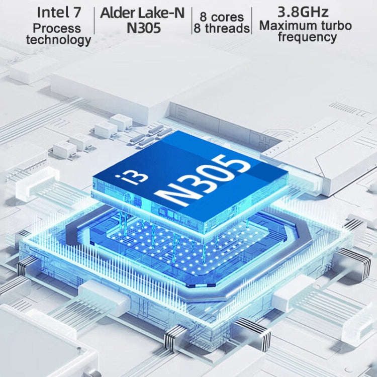 Jumper N305Hi Mini PC, Intel Alder Lake-N i3-N305 Octa-core 3.8GHz, RAM: 16GB, ROM: 512GB(US Plug)