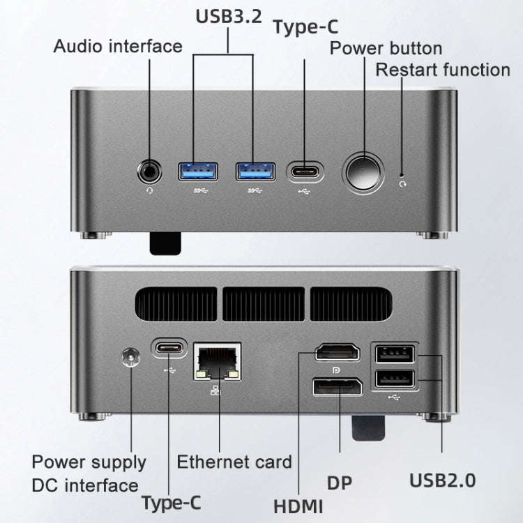 Jumper i5H Mini PC, Intel Alder Lake-N i5-12450H Octa-core 4.4GHz, RAM: 16GB, ROM: 512GB(US Plug)