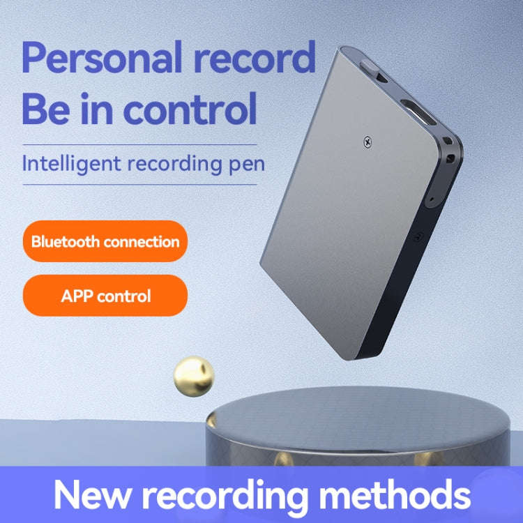 Q61A Ultra-thin HD Noise Reduction Voice Recording Pen Support APP Control, Memory:128GB(Black)