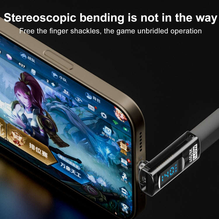 PD 140W Type-C / USB-C to Type-C / USB-C Digital Display Stereo Bend Adapter(Light Black)