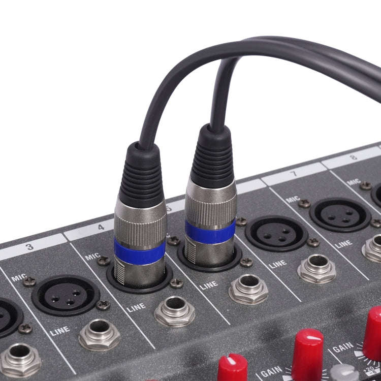 2 RCA Male to 2 XLR 3pin Male Audio Cable, Length:3m(Black Silver)