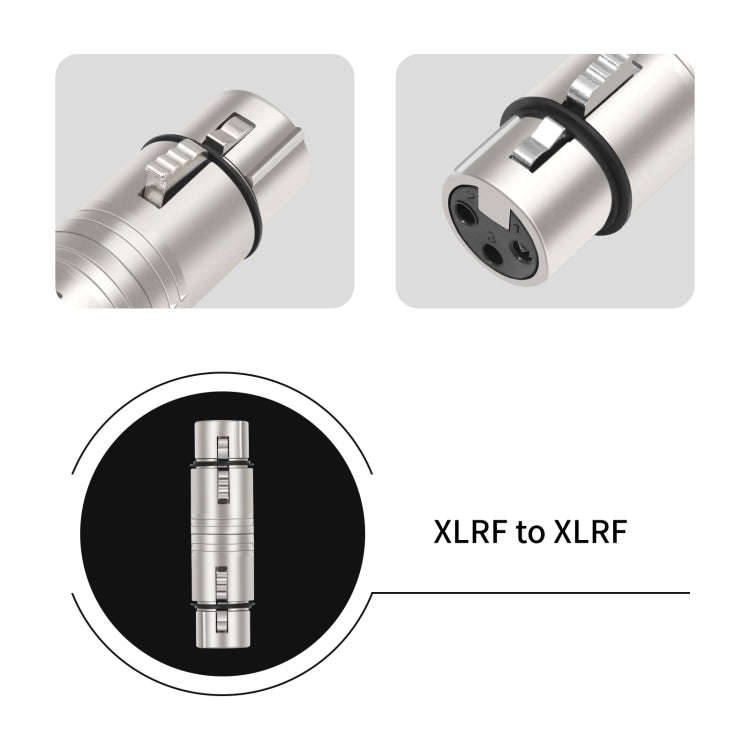 LZ1111 3Pin XLR Female to Female Adapter(Silver)