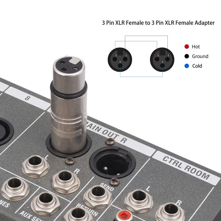 LZ1111 3Pin XLR Female to Female Adapter(Silver)