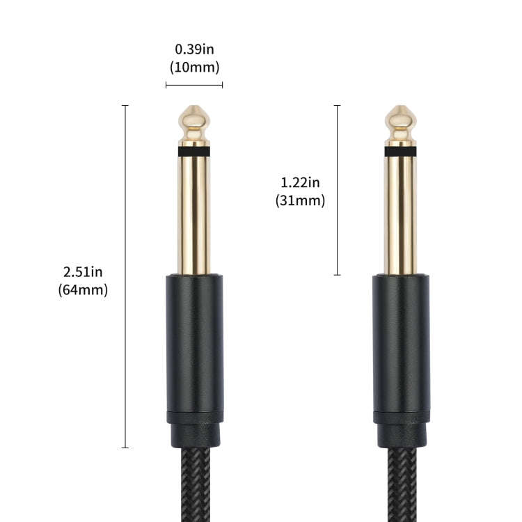 6.35mm 1/4 TRS Male to Male Electric Guitar Audio Cable, Length:5m