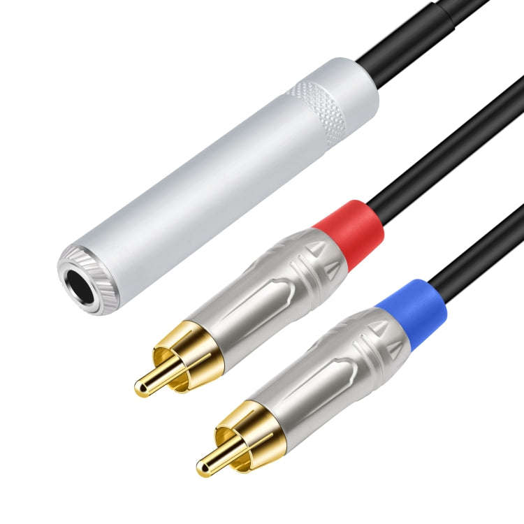 6.35mm 1/4 TRS Stereo Female to Dual RCA Male Y-type Audio Cable, Length:50cm