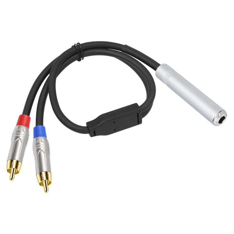 6.35mm 1/4 TRS Stereo Female to Dual RCA Male Y-type Audio Cable, Length:50cm