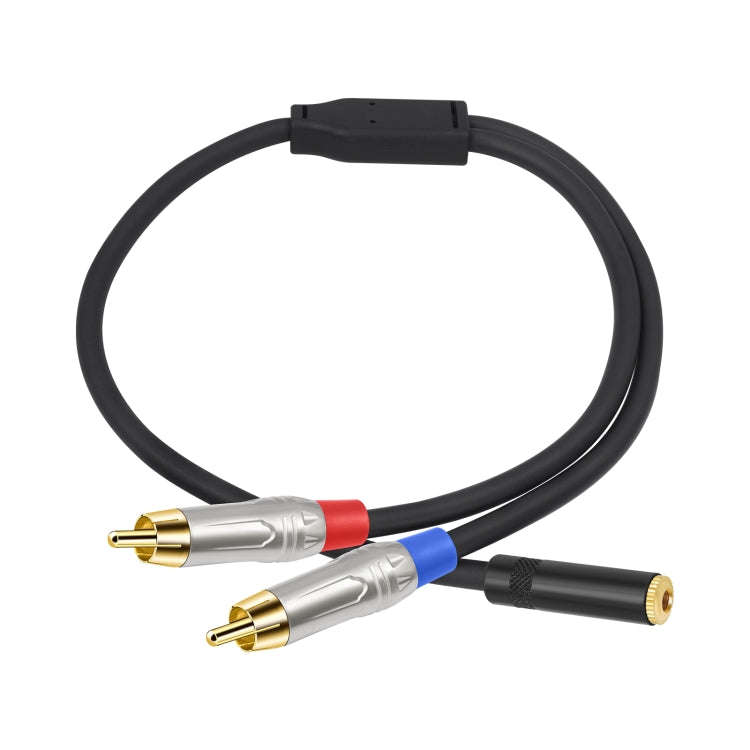 3.5mm 1/8 TRS Stereo Female to Dual RCA Male Y-type Audio Cable, Length:50cm