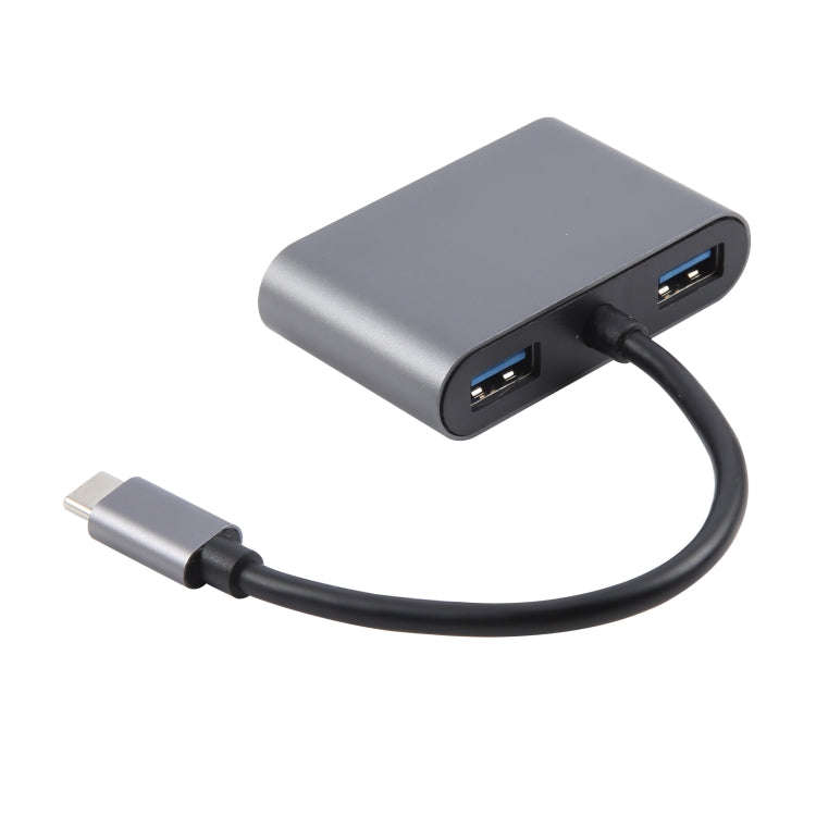 4 in 1 USB-C / Type-C 3.1 to RJ45, PD and USB x 2 Ethernet Adapter Cable(Grey)