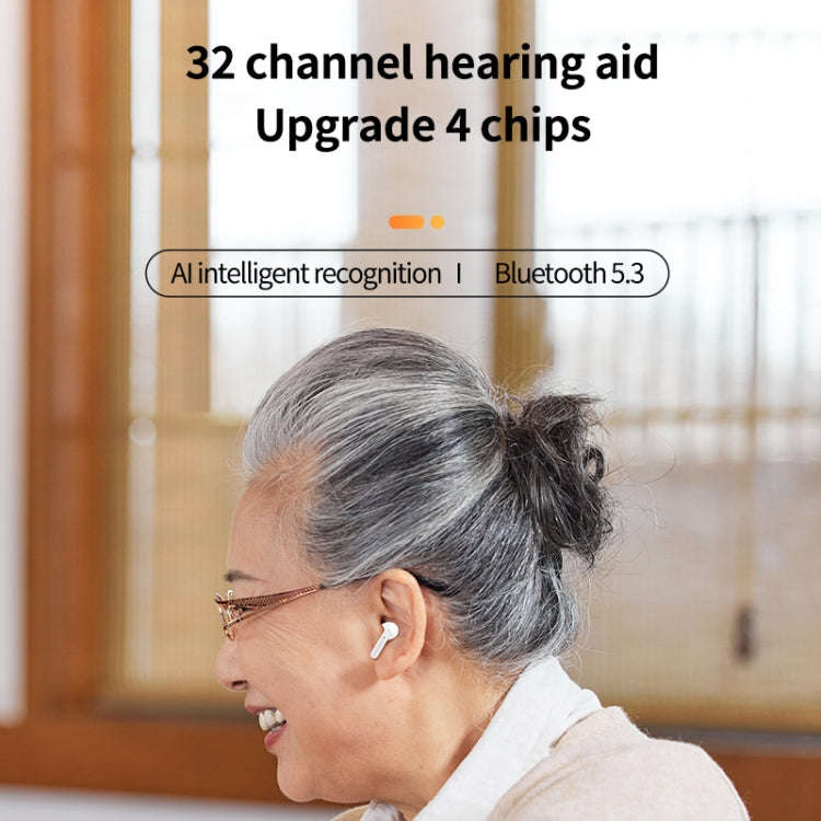 Bluetooth 5.3 In-ear AI Smart Recognition Hearing Aid(Black)