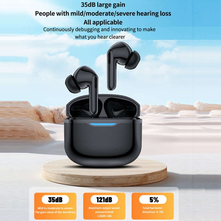 Bluetooth 5.3 In-ear AI Smart Recognition Hearing Aid(Black)