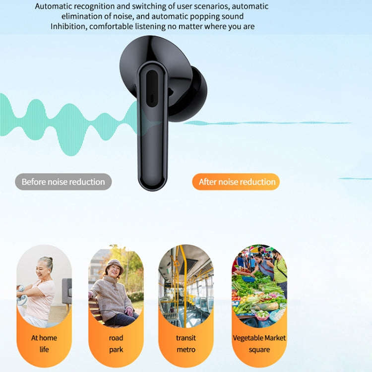 Bluetooth 5.3 In-ear AI Smart Recognition Hearing Aid(Black)