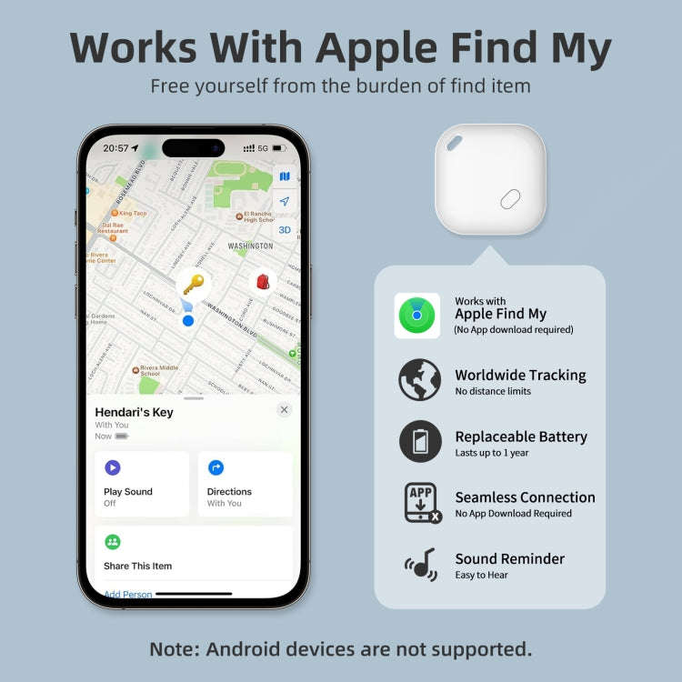 F2 Global Location Tracker Anti-lost Device(White)