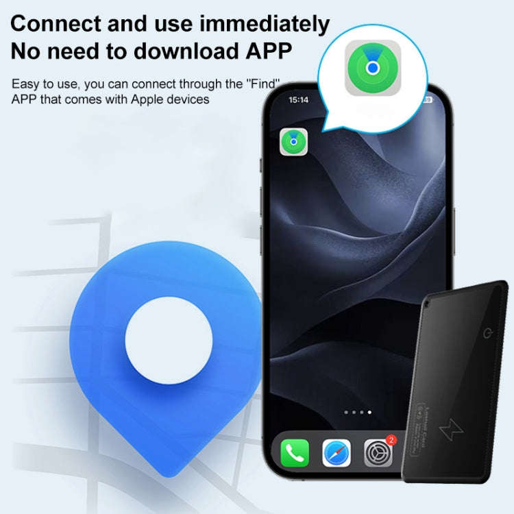 F5 Ultra-thin Card Type Location Tracker Anti-lost Device(Black)