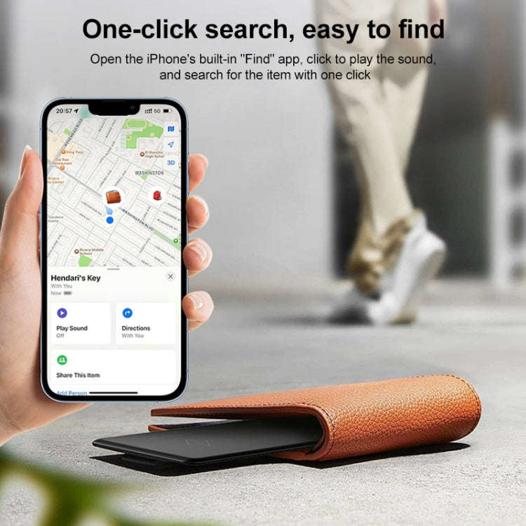 F5 Ultra-thin Card Type Location Tracker Anti-lost Device(Black)