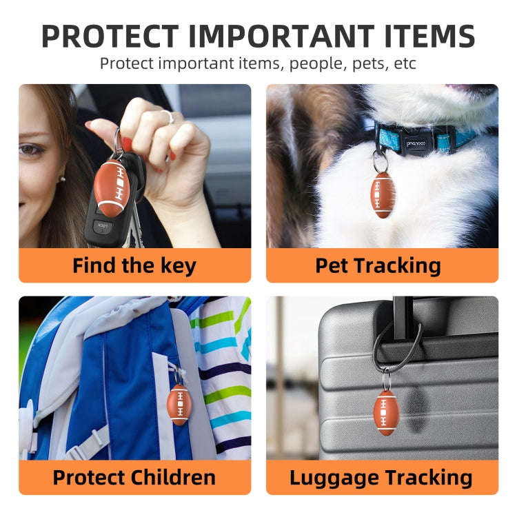 F6 Rugby Shape Global Location Tracker Anti-lost Device(Brown)