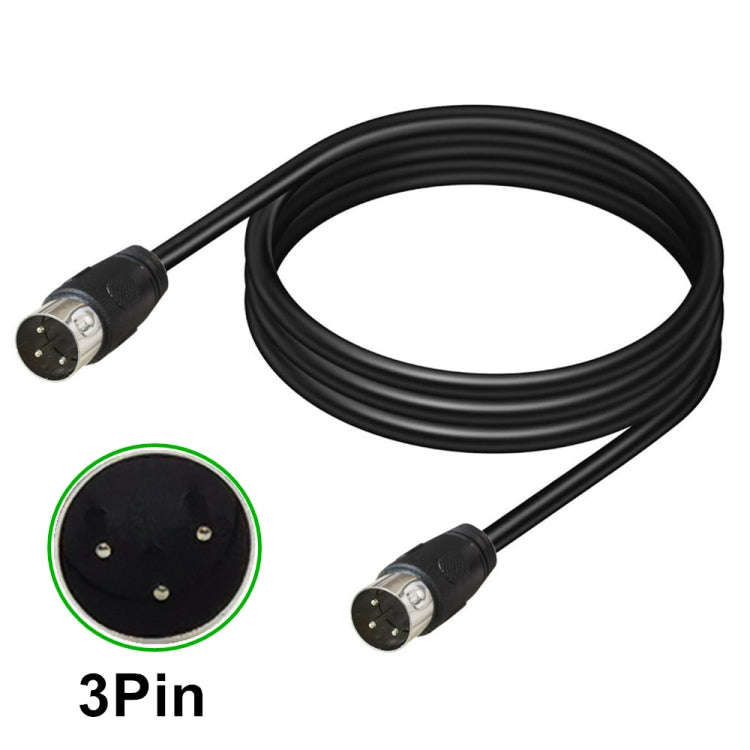 DIN Male to Male 3 Pin Signal Transmission for TV, DVD Player Adapter Cable, Length:1m(Black)