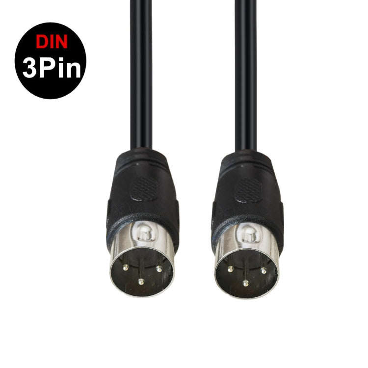 DIN Male to Male 3 Pin Signal Transmission for TV, DVD Player Adapter Cable, Length:1m(Black)