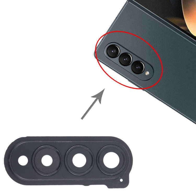 For Samsung Galaxy Z Fold4 SM-F936B 10pcs Rear Camera Lens Cover(Black)