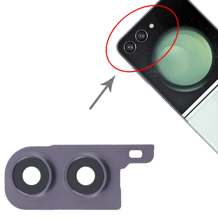 For Samsung Galaxy Z Flip5 SM-F731B 10pcs Rear Camera Lens Cover(Black)